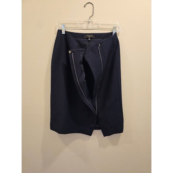 NWT Women's Talbots Petites Blue Straight Skirt Full Zipper in Front Size 8P - Picture 2 of 6